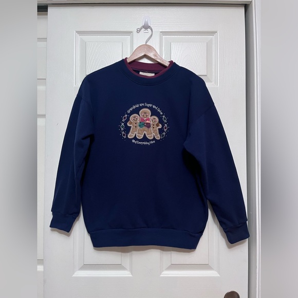 Vintage 90’s M&C Sportswear Christmas Gingerbread Grandkids Sweatshirt Medium - Picture 7 of 12